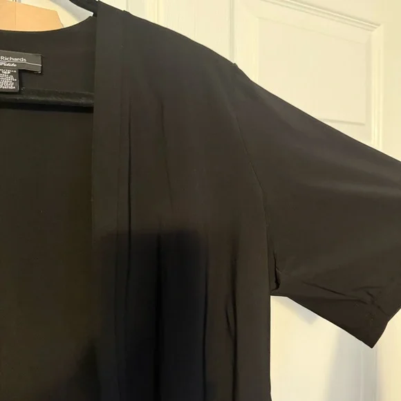 R&M Richards Black Shrug Petite Sweater Lightweight Cardigan- Size 16P #54 - Picture 2 of 4